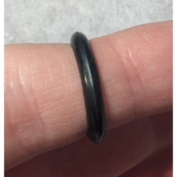 Simple Black Rubber Fashion Ring Size 6 1/4 - Picture 11 of 11